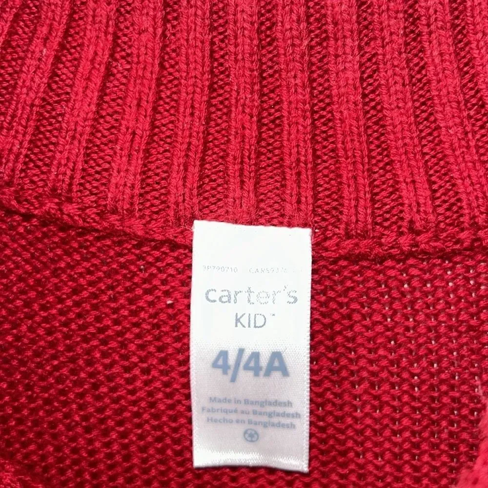 Carter’s Kids Cotton Red Poncho/Cape (Size 4/4A)